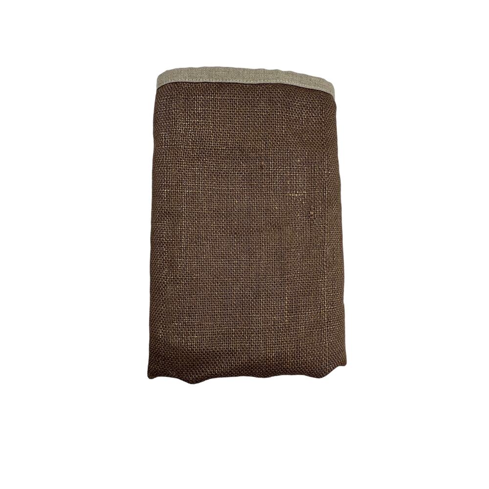 POTTERY BARN One Decorative Pillow Cover Jute Front Neutral Linen Blend Rustic